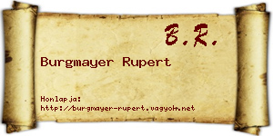 Burgmayer Rupert névjegykártya